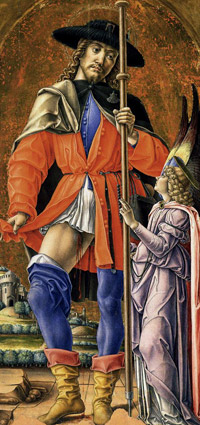 Картина Бартоломео Виварини Святой Рох и ангел