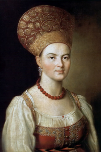 Аргунов Портрет неизвестной крестьянки в русском костюме XVII века