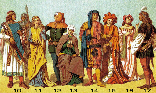 Костюмы VII – XIV столетия