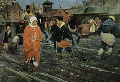 Рябушкин Московская улица XVII века в праздничный день