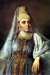 Венецианов Портрет в русском костюме XVII века