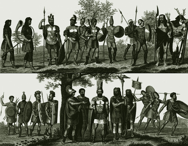 Военная форма римских воинов и варваров