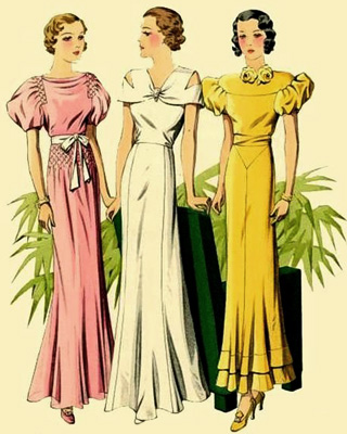 Мода 30-х годов Светское платье