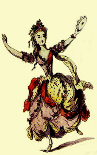 Боке Эскиз женского театрального костюма