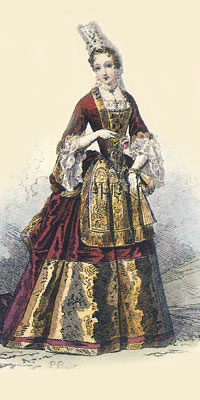 Западноевропейский модный женский костюм